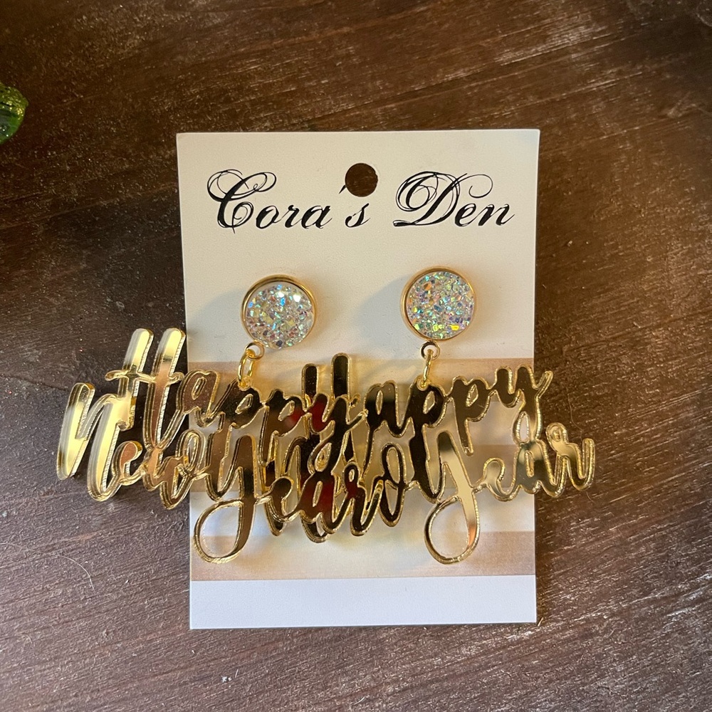NWT Cora’s Den Happy New Year earrings